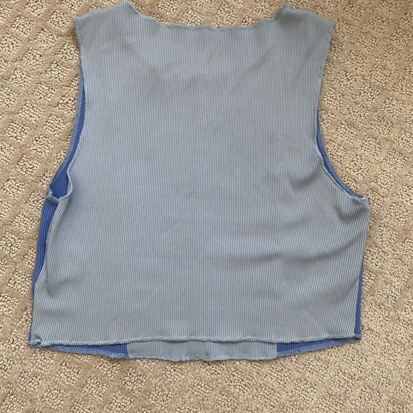 S Blue / Purple Crop Top With Exposed Seam - Picture 2 of 3